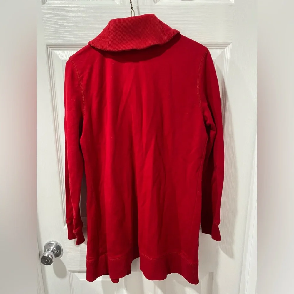 Chaps long cardigan, with unique closure feature, red, size S. Good condition. - Picture 2 of 8
